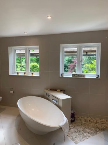 white bathroom window installation surrey