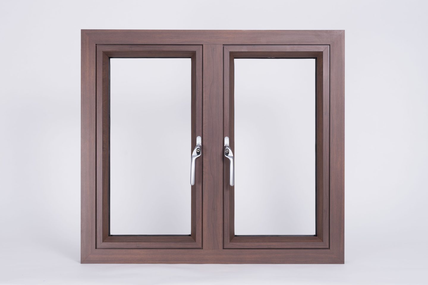 brown woodgrain foil window