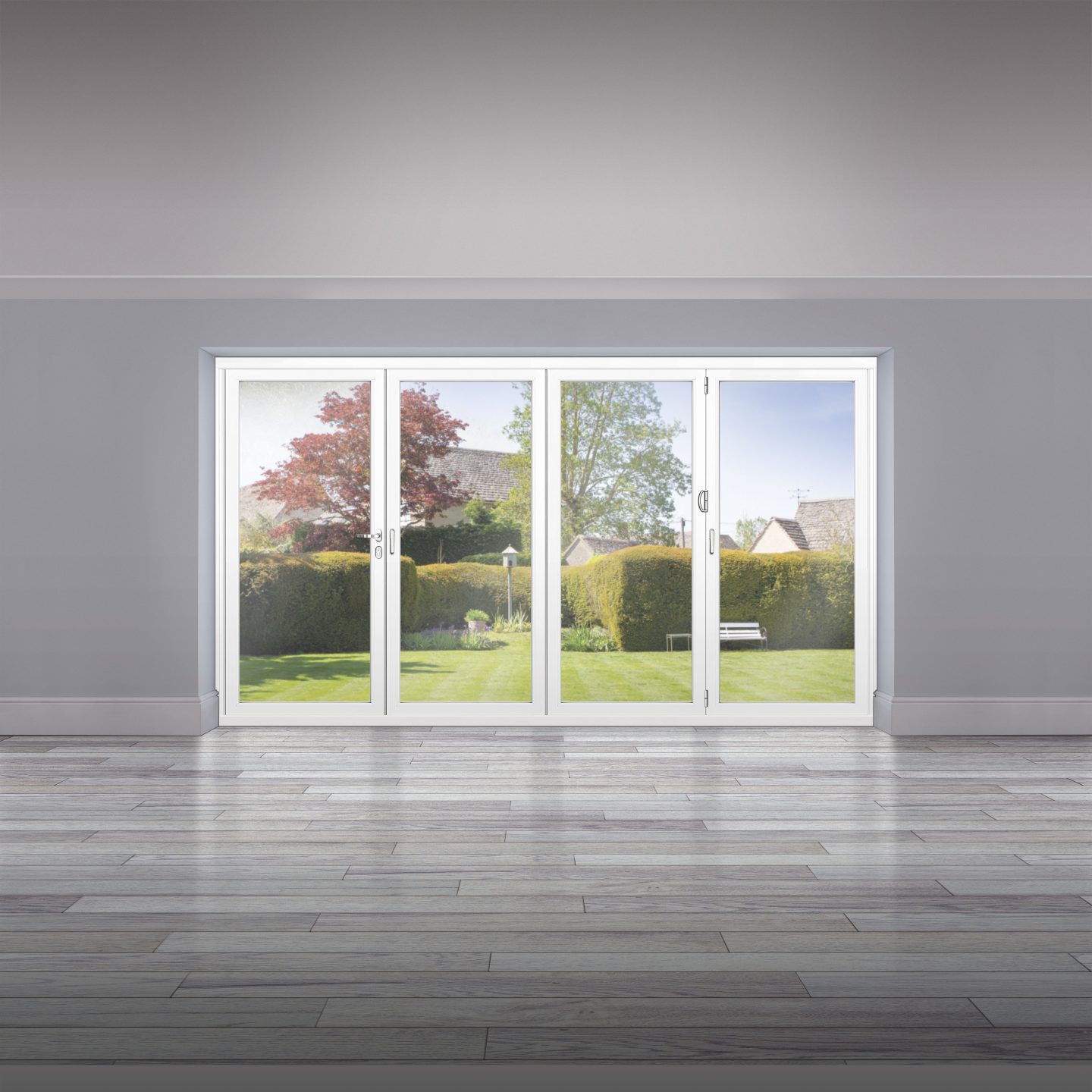white origin bifold door closed OB-72